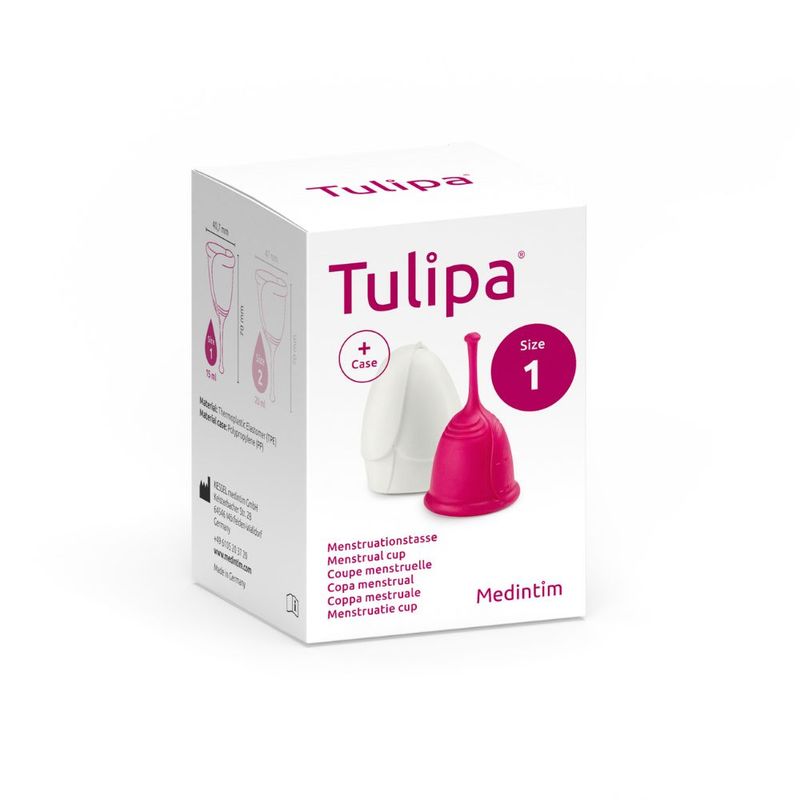 Medintim Tulipa Menskopp med oppbevaringsboks Fuchsia - 1pk