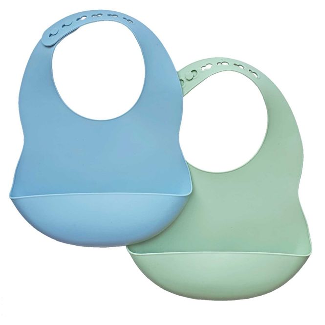 Hovedbilde Summerville Organic smekker i silikon, 2pk, blue ...