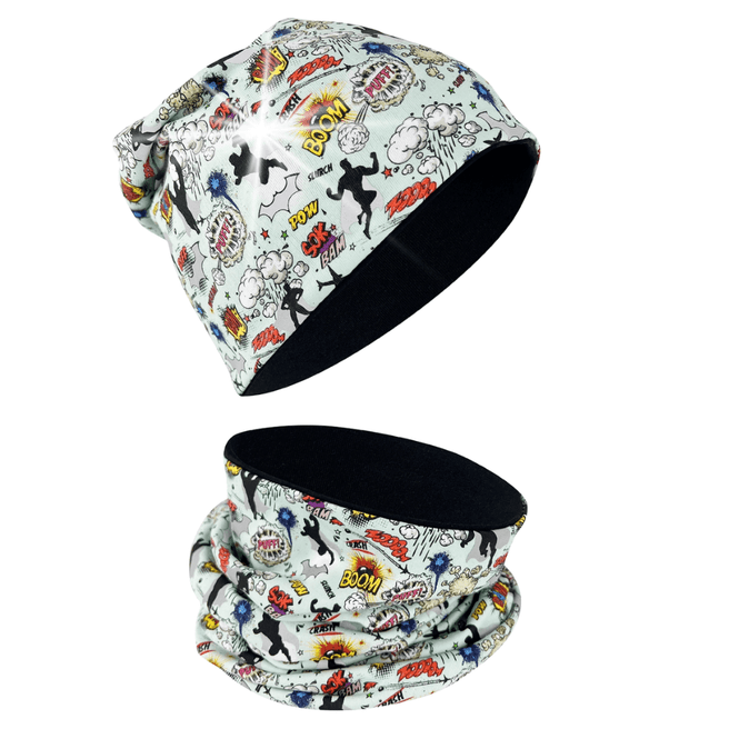 Hovedbilde Heckbo Lue og Buff med refleks, 2-8 år, Superhero