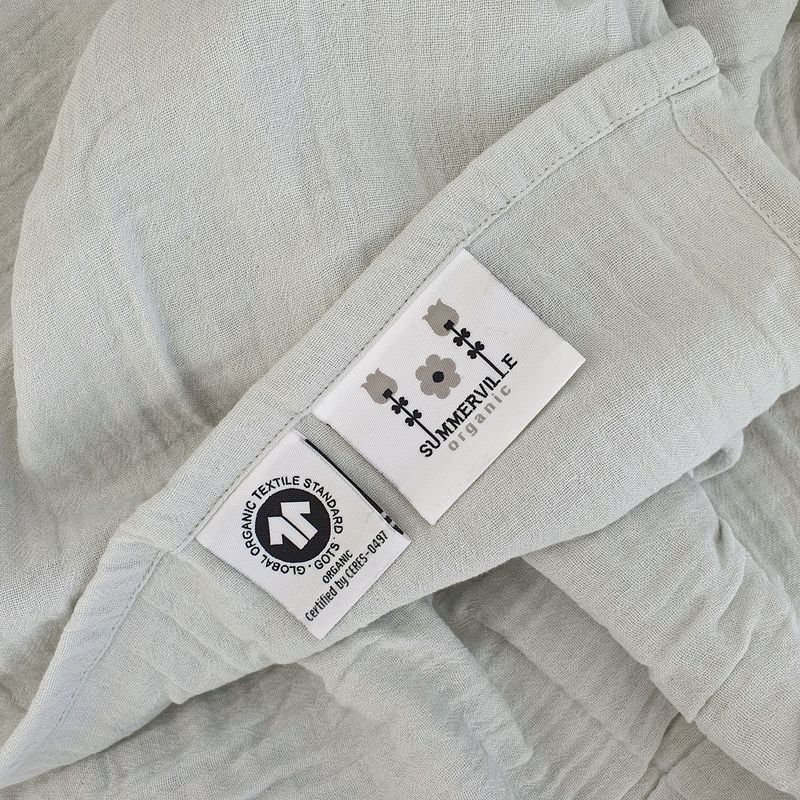 Summerville Organic Crinkle muslin teppe/klut, 120cmx120cm, Silver grey