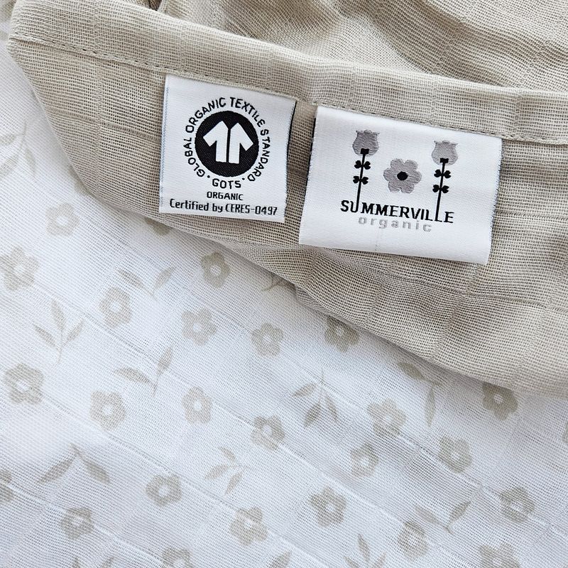 Summerville Organic Muslin Gulpekluter, 2-pk, Petal + Silver grey 