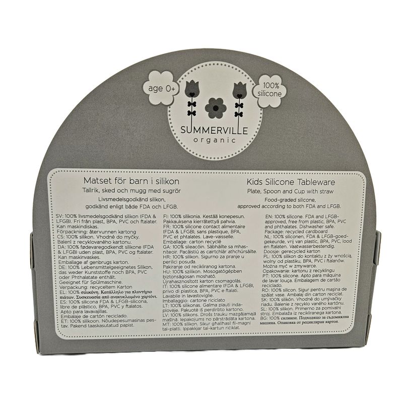 Summerville Organic spisesett i 3 deler, silver grey