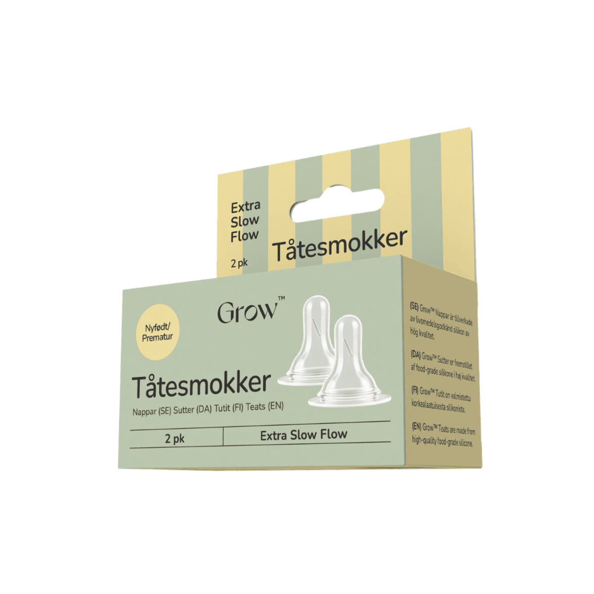 Grow Tåtesmokker, Extra Slow Flow, 2pk