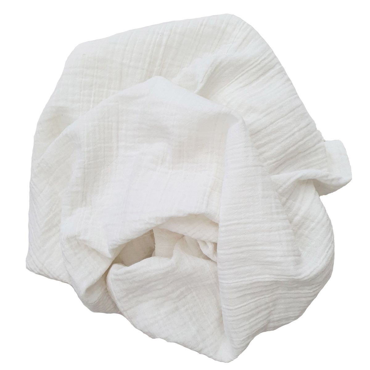 Summerville Organic Crinkle muslin teppe/klut, 120cmx120cm, white