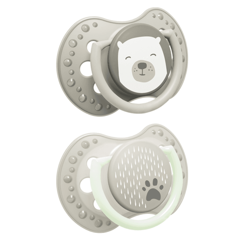 LOVI Silicone Dynamic Soother 0-6m, 2stk, Buddy Bear