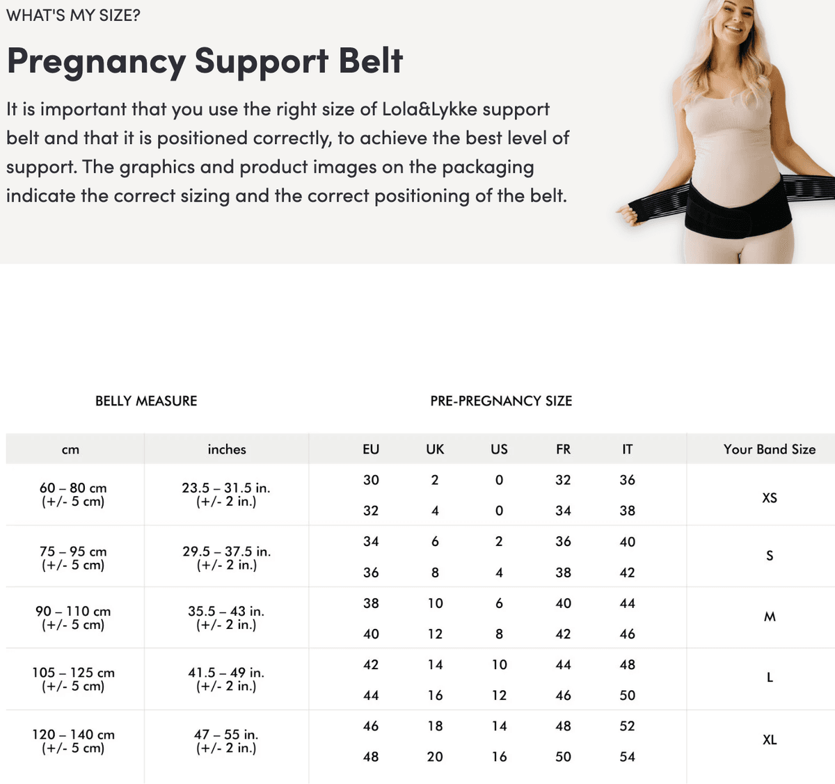 Lola og Lykke Core relief pregnancy support belt